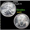 1990 Silver Eagle Dollar $1 Grades GEM+++ Unc