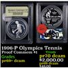 Image 1 : Proof 1996-P Olympics Tennis Modern Commem Dollar $1 Graded GEM++ Proof Deep Cameo By USCG