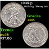 1945-p Walking Liberty Half Dollar 50c Grades Choice AU