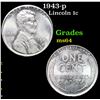 1943-p Lincoln Cent 1c Grades Choice Unc