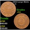 Image 1 : 1864 Large Motto Two Cent Piece 2c Grades vf+