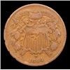 Image 2 : 1864 Large Motto Two Cent Piece 2c Grades vf+