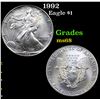1992 Silver Eagle Dollar $1 Grades GEM+++ Unc