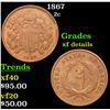 Image 1 : 1867 Two Cent Piece 2c Grades xf details