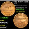 1863 New York Civil War Token 1c Grades AU Details
