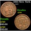 1863 New York Civil War Token 1c Grades xf