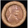Image 2 : Mixed small cents 1c orig shotgun roll, 1918-d Wheat Cent, 1898 Indian Cent other end, brinks Wrappe