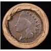 Image 3 : Mixed small cents 1c orig shotgun roll, 1918-d Wheat Cent, 1898 Indian Cent other end, brinks Wrappe
