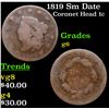 Image 1 : 1819 Sm Date Coronet Head Large Cent 1c Grades g+