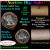 ***Auction Highlight*** Full Roll of Silver 1963 Canadian Dollar with Queen Elizabeth II, 20 Coins i