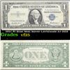 1957 $1 Blue Seal Silver Certificate Fr-1619 Grades vf+