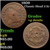 Image 1 : 1809 Classic Head half cent 1/2c Grades vg details