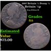 1697 Britain 1/2 Penny 1/2 Grades f+