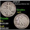 1916-d Walking Liberty Half Dollar 50c Grades vg+