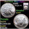 ***Auction Highlight*** 2000 Silver Eagle Dollar $1 Graded ms69+ By SEGS (fc)