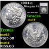 Image 1 : 1904-o Morgan Dollar $1 Graded ms64+ By SEGS
