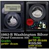 Image 1 : Proof 1982-S Washington Silver Modern Commem Half Dollar 50c Graded GEM++ Proof Deep Cameo By USCG