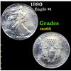 1990 Silver Eagle Dollar $1 Grades GEM+++ Unc