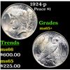 1924-p Peace Dollar $1 Grades GEM+ Unc