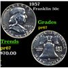 Proof 1957 Franklin Half Dollar 50c Grades GEM++ Proof