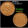 1936-p Lincoln Cent 1c Grades Select Unc BN