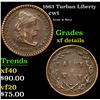 1863 Turban Liberty Civil War Token 1c Grades xf details