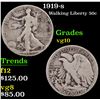 1919-s Walking Liberty Half Dollar 50c Grades vg+