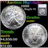 ***Auction Highlight*** 1990 Silver Eagle Dollar $1 Graded ms69+ By SEGS (fc)