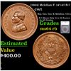 Image 1 : (1864) Mclellan Civil War Token F- 142/347 R-7 1c Graded ms64 rb By SEGS