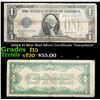 1928A $1 Blue Seal Silver Certificate "funnyback" Grades f+
