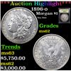 Image 1 : ***Auction Highlight*** 1896-o Morgan Dollar $1 Graded Select Unc BY USCG (fc)