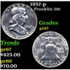 Image 1 : Proof 1957-p Franklin Half Dollar 50c Grades GEM++ Proof