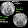 Image 1 : 1880-p Morgan Dollar $1 Grades GEM Unc