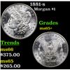 Image 1 : 1881-s Morgan Dollar $1 Grades GEM+ Unc