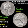 Image 1 : 1918 Lincoln Old Commem Half Dollar 50c Grades Choice+ Unc