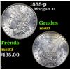 Image 1 : 1888-p Morgan Dollar $1 Grades Select Unc