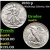 Image 1 : 1936-p Walking Liberty Half Dollar 50c Grades Select+ Unc