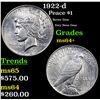 Image 1 : 1922-d Peace Dollar $1 Grades Choice+ Unc
