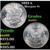 Image 1 : 1881-s Morgan Dollar $1 Grades GEM+ Unc