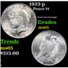 Image 1 : 1923-p Peace Dollar $1 Grades GEM Unc