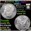Image 1 : ***Auction Highlight*** 1900-s Morgan Dollar $1 Graded Choice Unc+ PL BY USCG (fc)