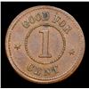 Image 2 : (1863) Knickerbocker Civil War Token 1c Grades Choice AU