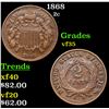 Image 1 : 1868 Two Cent Piece 2c Grades vf++