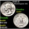 Image 1 : 1945-d Washington Quarter 25c Grades GEM+ Unc