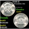 Image 1 : 1948-d Franklin Half Dollar 50c Grades Choice+ Unc