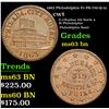 Image 1 : 1863 Philadelphia Civil War Token Fr-PA-750-Q-1a 1c Grades Select Unc BN