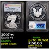 Image 1 : Proof PCGS 2007-w Silver Eagle Dollar $1 Graded pr69 dcam By PCGS