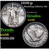 Image 1 : 1920-p Standing Liberty Quarter 25c Grades Choice AU/BU Slider