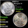 Image 1 : 1885-o Morgan Dollar $1 Grades Choice+ Unc