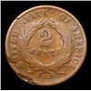 Image 3 : 1865 Plain 5 Two Cent Piece 2c Grades f, fine